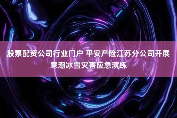 股票配资公司行业门户 平安产险江苏分公司开展寒潮冰雪灾害应急演练